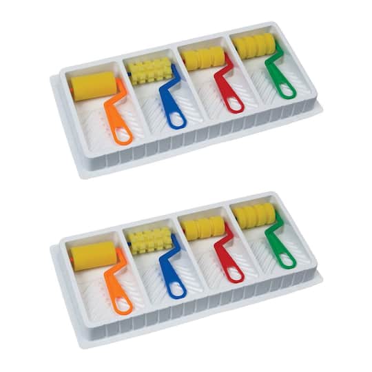 Creativity Street® Assorted Foam Pattern Rollers & Tray, 2 Packs of 4 Paint | Michaels®